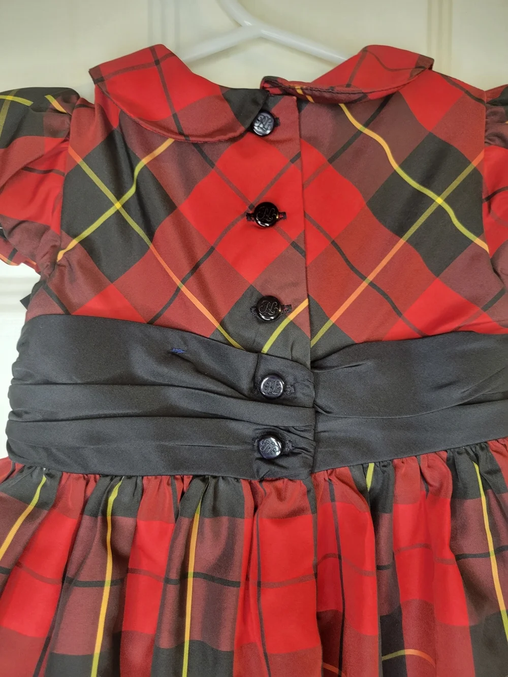 Ralph Lauren Red Plaid Dress with Black Sash